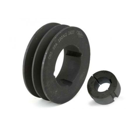 Poulie 200 Mm Pour Courroies Trapézoïdales – 2 Gorges De 17 Mm – Acier Chromé – Supports De 19 à 42 Mm - 8